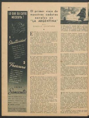 El primer viaje de nuestros cadetes navales en "La Argentina!