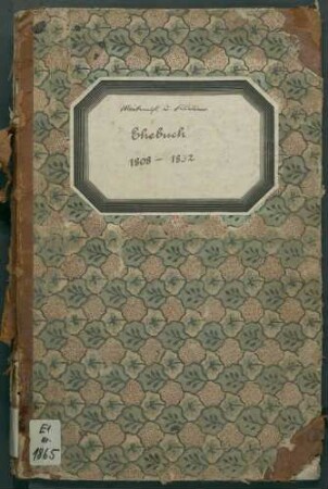 Eheregister I Bittelbronn/Möckmühl