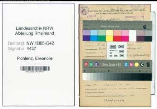 Entnazifizierung Eleonore Pohlenz , geb. 05.12.1887 ()