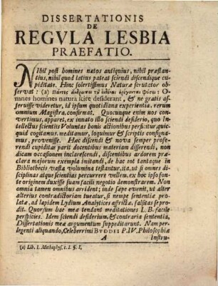 Dissertatio academica de regula Lesbia