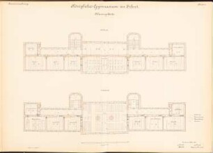 Gymnasium, Erfurt: Grundrisse 1.OG, 2.OG 1:100