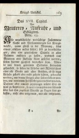 Das XVII. Capitel. Von Meuterey, Aufruhr, und Schlägerey