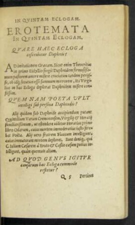 Erotemata In Quintum Eclogam.
