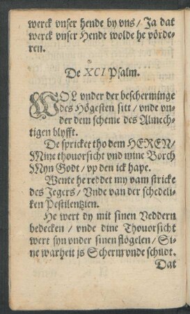 De XCI Psalm.