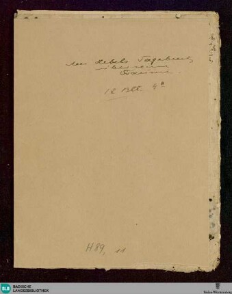 Aus seinem Tagebuch über seine Träume - K 3389, 11