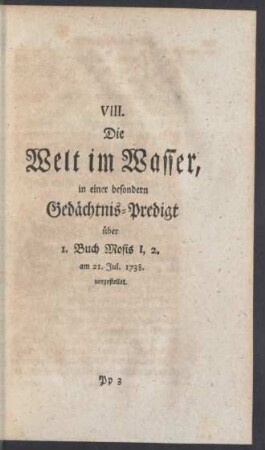 VIII. Die Welt im Wasser