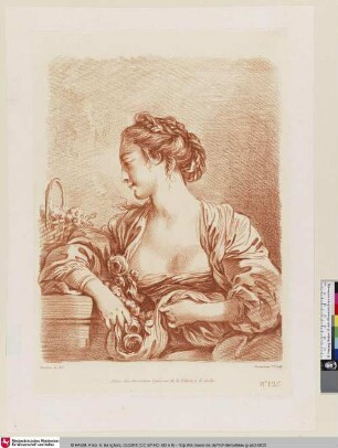 [Junge Frau mit Blumen; Sujet de Femme]