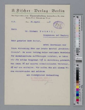 Brief an Richard Dehmel