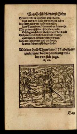Wie der Held Theurdanck Neidelhart umb seiner bösen handlung willen von sich jagt.