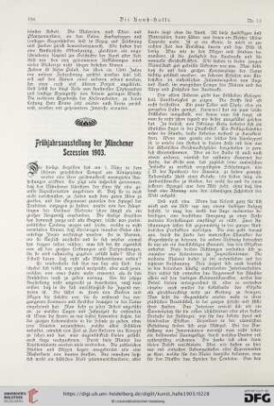 8: Frühjahrsausstellung der Münchener Sezession 1903