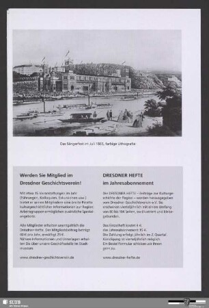 Das Sängerfest im Juli 1865, farbige Lithografie