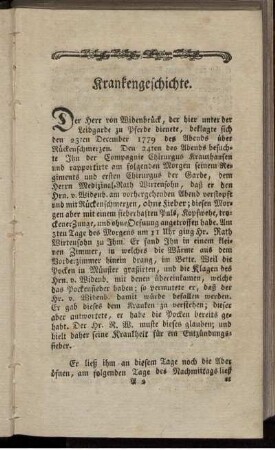 Krankengeschichte.