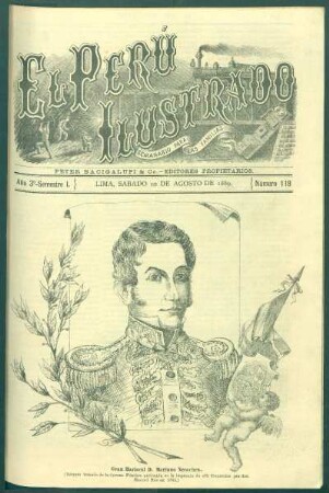 [Retrato del] Gran Mariscal D. Mariano Necochea. : (Retrato tomado de la Corona Fùnebre publicada en la Imprenta de "El Comercio" por don Manuel Ros en 1849.)