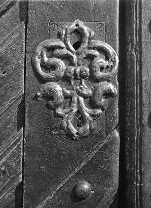 Schlüssellochbeschlag einer Tür : Schlüssellochbeschlag einer Tür. Metall. Ellingen (Kreis Weißenburg-Gunzenhausen), Residenz Ellingen