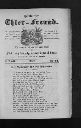 Gedicht: Der Hausherr und die Schwalbe. : Eine Fabel.