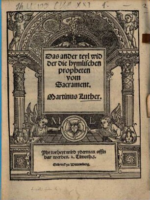 Das ander teyl widder die hymlischen propheten vom Sacrament
