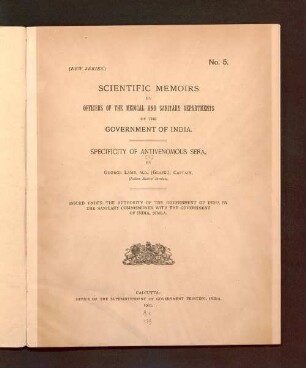 [1]: Specificity of antivenomous sera
