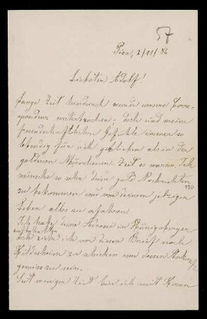 Nr. 32: Brief von Luigi Bianchi an Adolf Hurwitz, Pisa, 2.11.1884