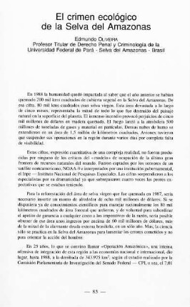 83-88, 6. El crimeno ecológico de la Selva del Amazonas