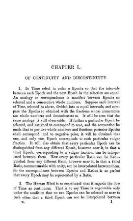 Chapter I. Of Continuity and Discontinuity.