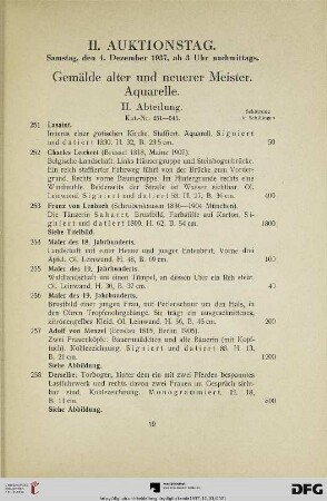 II. Auktionstag (II. Abteilung) (Nr. 251-545)