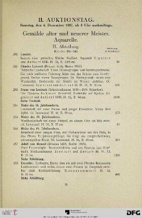 II. Auktionstag (II. Abteilung) (Nr. 251-545)