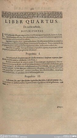 Liber Quartus. De radiis reflexis.