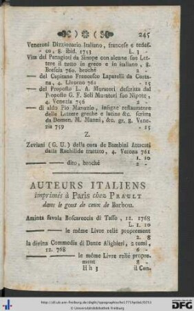 Auteurs Italiens.