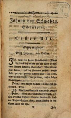 Johann von Schwaben : Ein Schauspiel