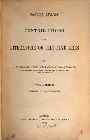 Contributions to the literature of the fine arts, [2]