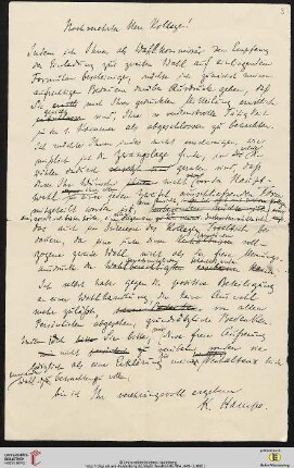 Brief von Karl Hampe an Wilhelm Windelband