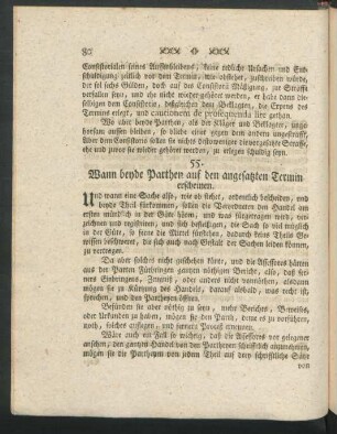 55. Wann beyde Parthen auf den angesatzten Termin erscheinen.