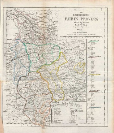 Die preussische Rhein Provinz entworfen und gezeichnet von Dr. F. W. Streit