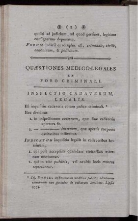 Quaestiones medico-legales ex foro criminali.