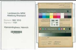 Entnazifizierung Heinrich Kleinsimlinghaus , geb. 01.11.1899 (Glasreiniger)