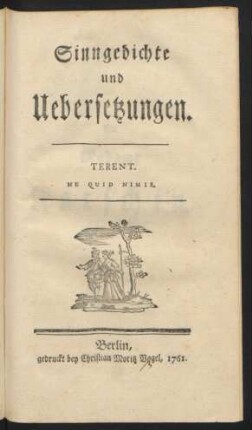 Sinngedichte und Uebersetzungen