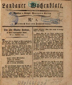 Landauer Wochenblatt. 1823