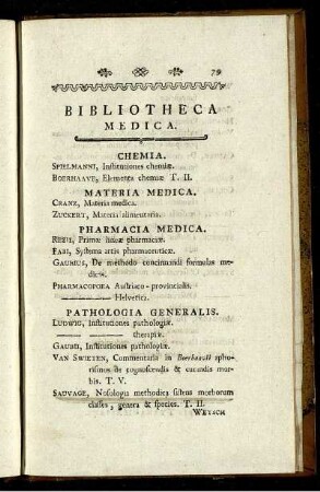 Bibliotheca Medica.