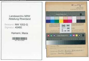 Entnazifizierung Maria Hamann, geb. 12.11.1898 ()