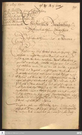 Brief von Joachim Just Breithaupt, Paul Anton und August Hermann Francke an die Kurfürstlich-Brandenburgische Kommission.