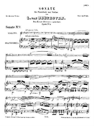 Beethoven's Werke. 98 = Serie 12: Für Pianoforte und Violine, Sonate : op. 30,2