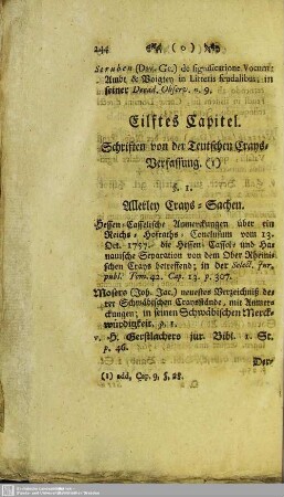 Eilftes Capitel. Schriften von der Teutschen Crays-Verfassung