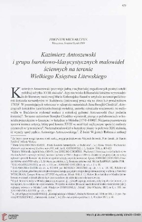 73: Kazimierz Antonszewski i grupa barokowo-klasycystycznych malowideł ściennych na terenie Wielkiego Księstwa Litewskiego