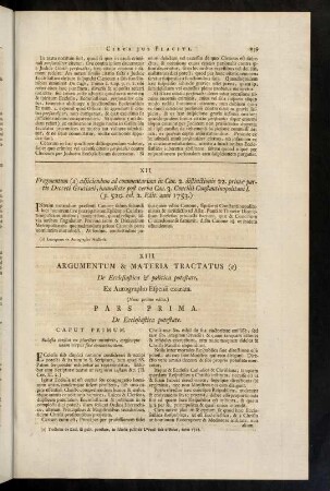 238-250, XI. Fragmenta. - XIII. Argumentum & Materia Tractatus.