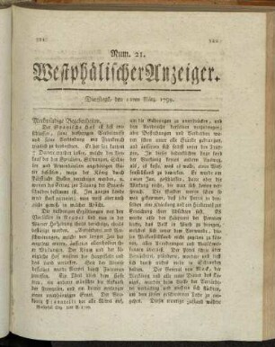 Num. 21. Dienstags, den 12ten März. 1799
