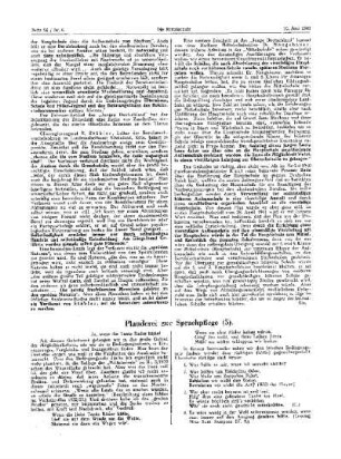 Plauderei zur Sprachpflege (5)
