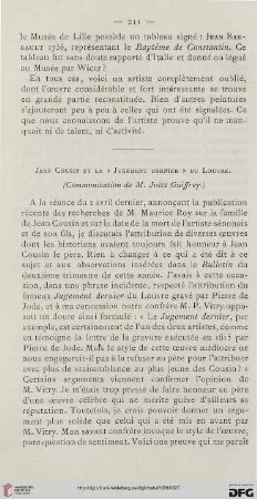 Jean Cousin et le "Jugement dernier" du Louvre