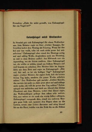 Eulenspiegel wird Wollweber