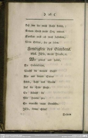 Freudigkeit des Glaubens. Mel. JEsu, meine Freude, [et]c.