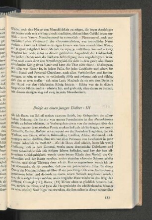 Briefe an einen jungen Dichter. III